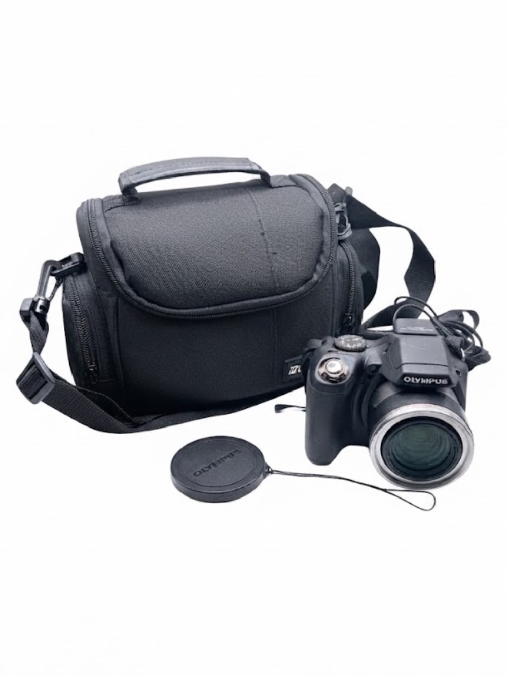 Olympus SP-590UZ Digital Camera 12MP 26x Optical Zoom (TESTED) Case and Strap
